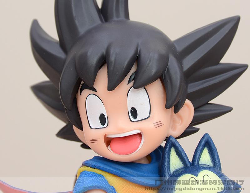 Childhood Goku Hugging Puar & Yamcha Sidekick Anime Figurine
