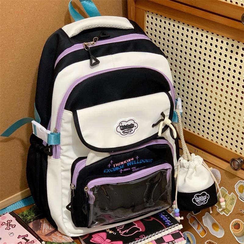 School Bag Contrasting Color School Bag Female High Value Sweet Beauty Child