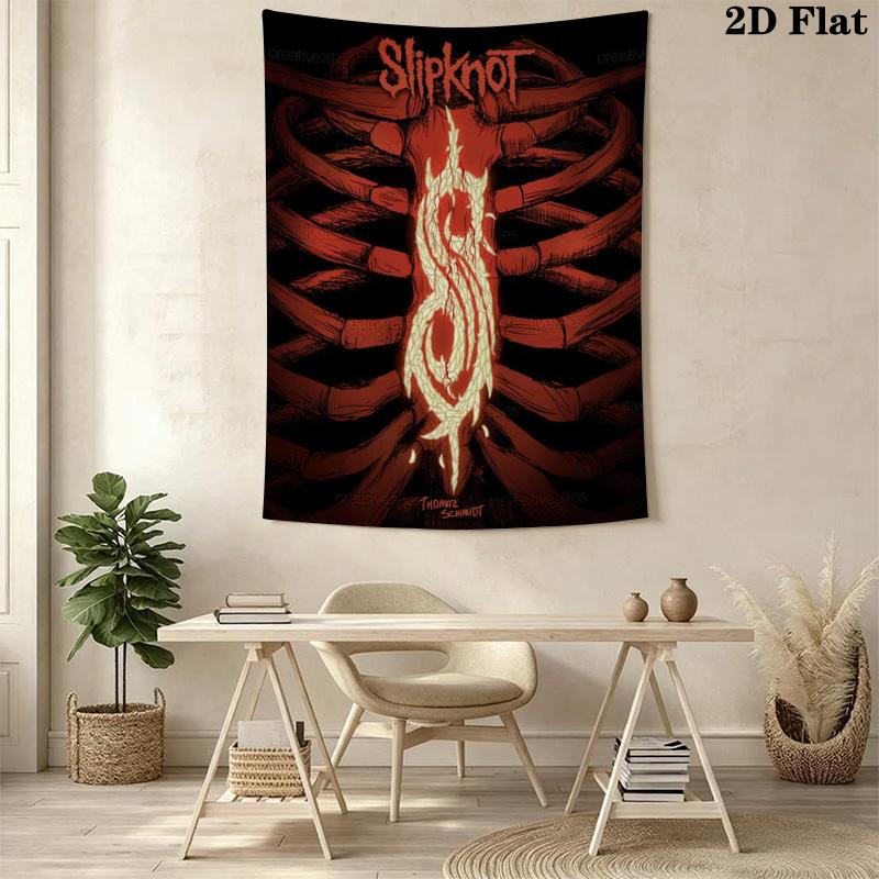 Slipknot Wall Tapestry Bold Room Tapestry Background Cloth Fashion Print Atmospheric Background Cloth Wall Covering Decoration Home Decor