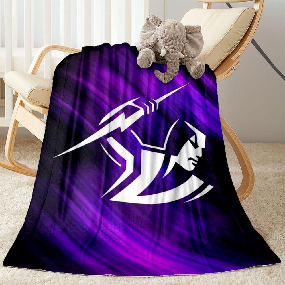 Coperte con logo della squadra Melbourne Storm Adatte per divani, viaggi, soggiorni anche un buon regalo per amici e familiari Adatte a tutte le stagioni.