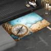 1pc Retro Navigation Map Bathroom Absorbent Mats Anti-Slip Mats Home Decor Supplies Carpets Home Kitchen Floor Mats