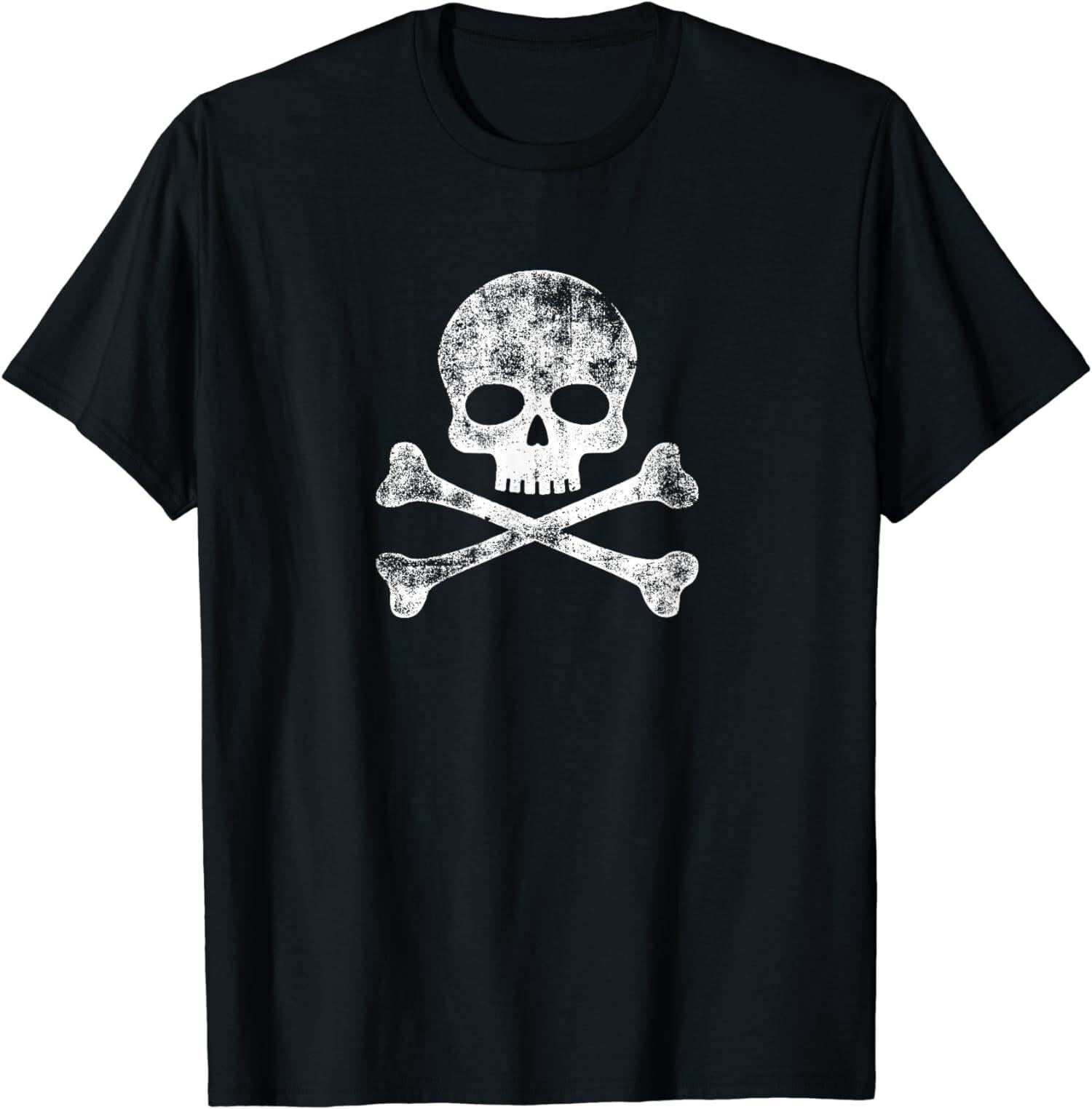 NEW LIMITED Vintage Skull Crossbones Skeleton Jolly Roger T-Shirt S