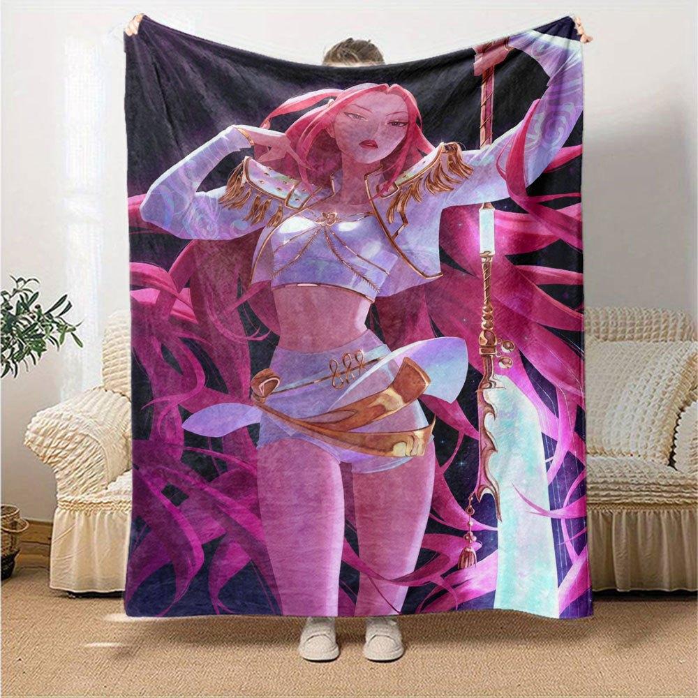 1pc Hunter X Kopo group Themed Flannel Blanket Suitable for Bed, Home Decor, Graduation Gifts, Easter, Back to School, Christmas, All Season Use