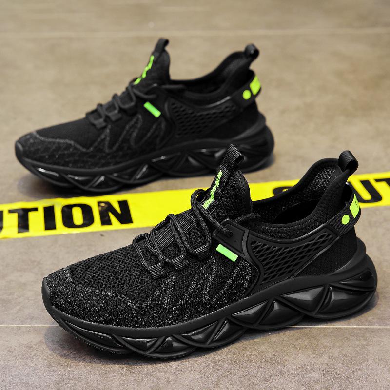 Breathable Mesh Comfort Sneakers Anti-slip Light Running Casual Shoes Men Fashion Versatile Tide Shoes Platform Black Tenis