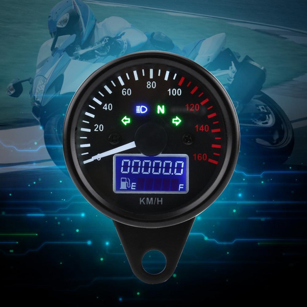 Black Motorcycle Tachometer Retro Style Universal Speed Gauge Aftermarket Gauge Installation