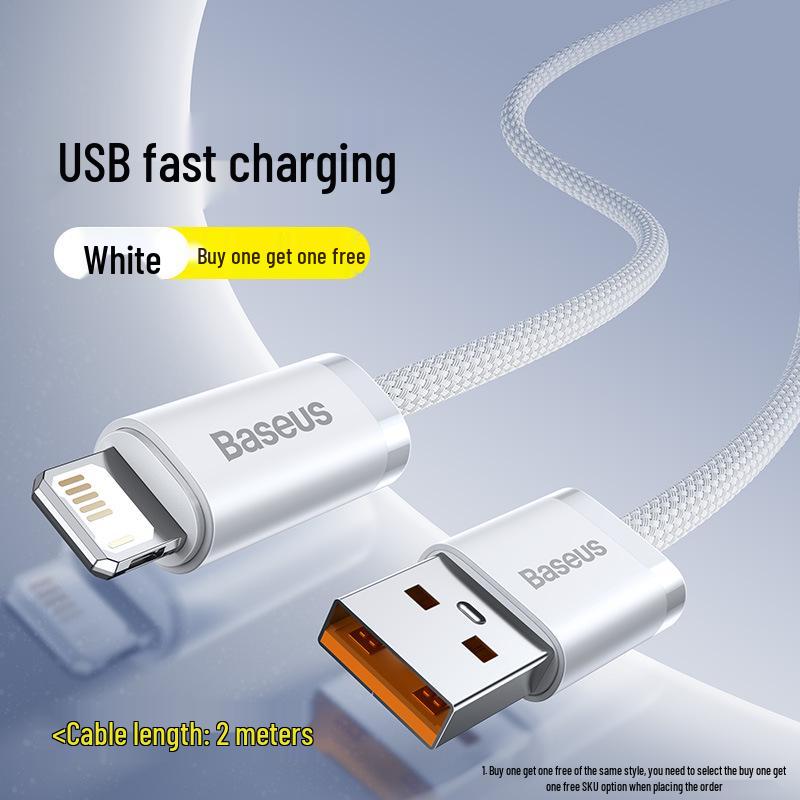 Baseus Fast Charging Cable for iPhone 12/13/14/16/17Pro & Car USB Adapter