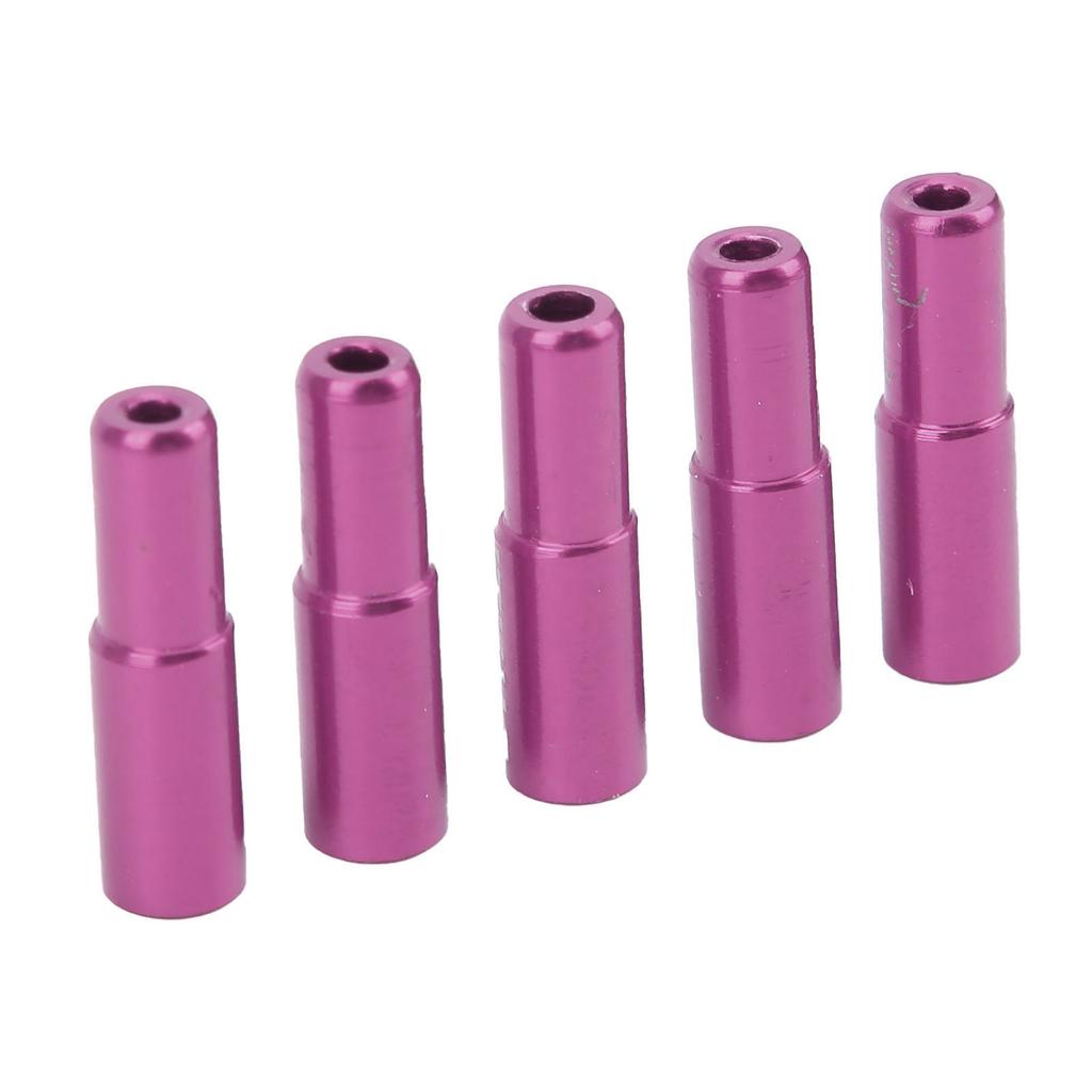 DUUTI 5 Stück 5mm Fahrrad Bremskabel Endkappen Crimpkappen Aluminiumlegierung Schaltzug Endkappen für Rennrad Mountainbike Lila