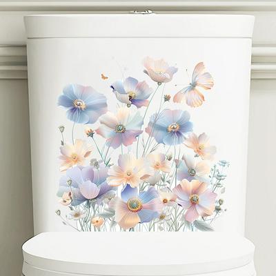 Lustige Schmetterling Blume Toilettenaufkleber Wasserdicht Selbstklebend Dekorative Aufkleber Für Toilettendeckel Kühlschrank Heimdekoration