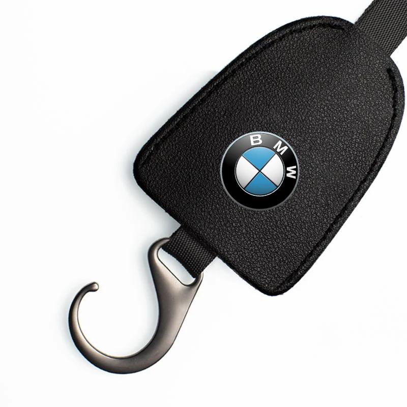 1/2pcs Leather Car Seat Back Hooks Portable Hanging Bag Rack For BMW E30 E34 E36 E39 E46 F10 F13 M Performance X1 F48 X3 X4 X5