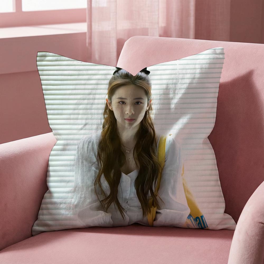 Actress L-Liu Y-YifeiS Cushion Cover Multi-Scene Pillow Cover for Home & Car - Reversible, Soft & Durable for Daily Use