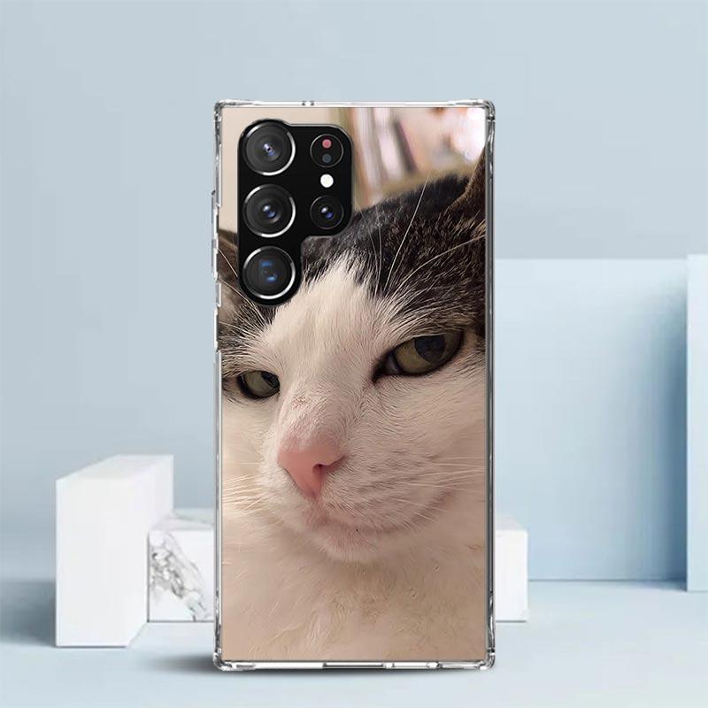 Haustier Katze Lustige Memes Weiche Hülle für Samsung Galaxy S25 Edge S26 S24 S23 Ultra Handyhülle S22 S21 Plus S20 FE Muster Schale