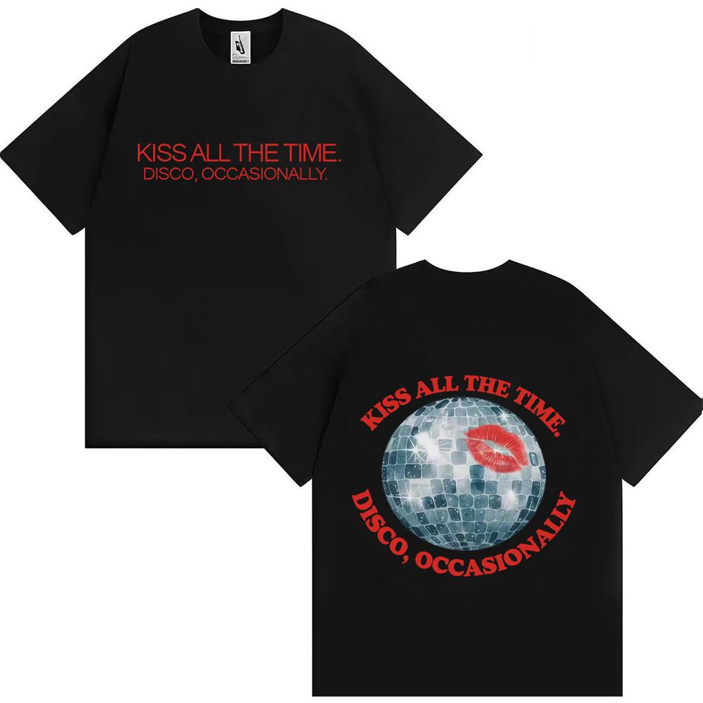 Harry Styles Kiss All The Time Disco Occasionally 2026 Double Sided Print T-Shirt Polyester Harajuku Comfortable Women Tee Shirts