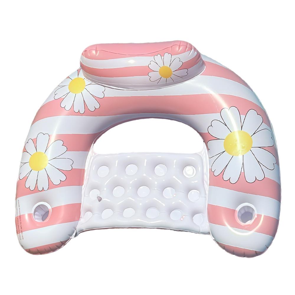 New Style Daisy Stripe Inflatable Pool Float Lounger