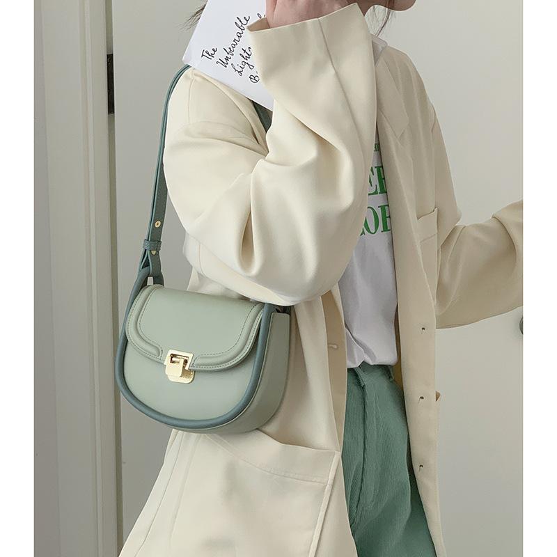 Candy Color Bag Women Snewest Contrast Color Saddle Bag Fashion Simple Shoulder Messenger Bag Women S Handbag