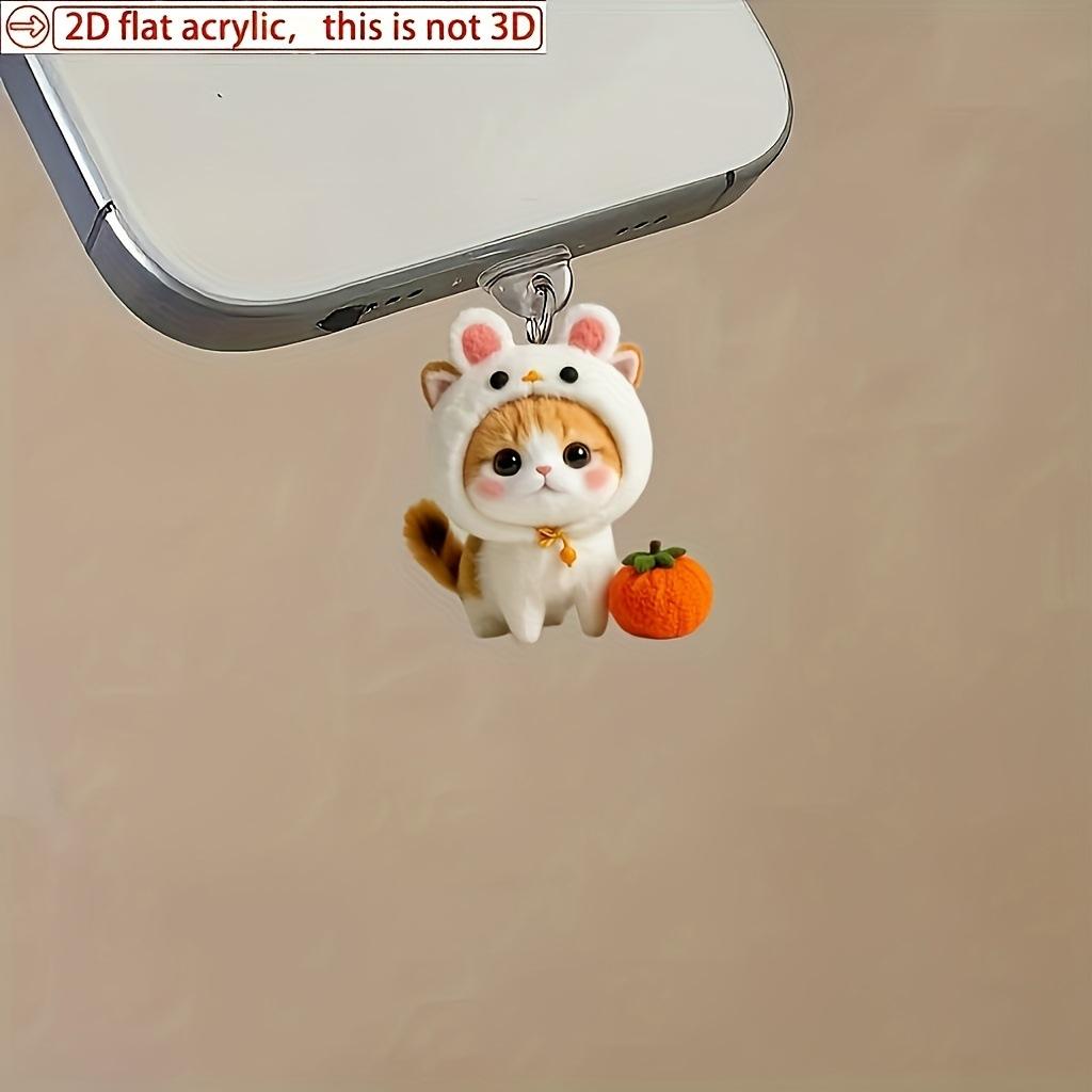 Niedlicher Staubschutzstecker für Handy in Hasen- und Katzenform, Anhänger aus Acryl-Staubschutzstecker für Handy, Schützt die Schnittstelle des Telefons und verleiht Persönlichkeit