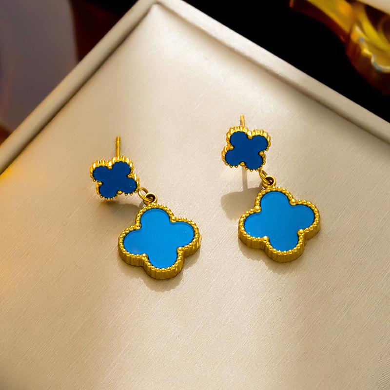 

Классические серьги-четырехлистники: Японский и корейский дизайн, нержавеющая сталь, универсальный титан.