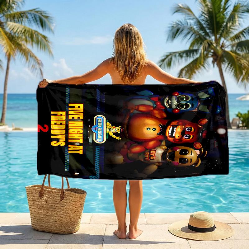Freddy Bear Fashion Beach Towel: Ideal for Summer Adventures Soft, Absorbent and Quick Drying Suitable for Swimming and Bathing