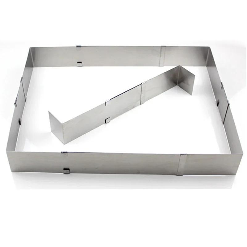 Adjustable Mousse Ring 3D Round & Square Cake Mold Stainless Steel Baking Mould Kitchen Dessert Accessories Cake Decorating Tool