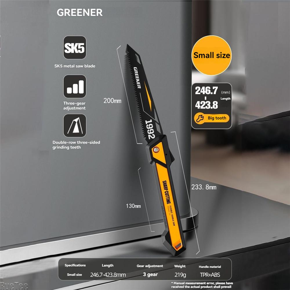 SK5 Steel Adjustable Folding Hand Saw Durable Thickened Rustproof Wood Cutting Tool for Woodworking 20cm