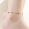 Round Bead Charms Snake Chain Anklet for Women Girls Stainless Steel Jewelry Gifts
