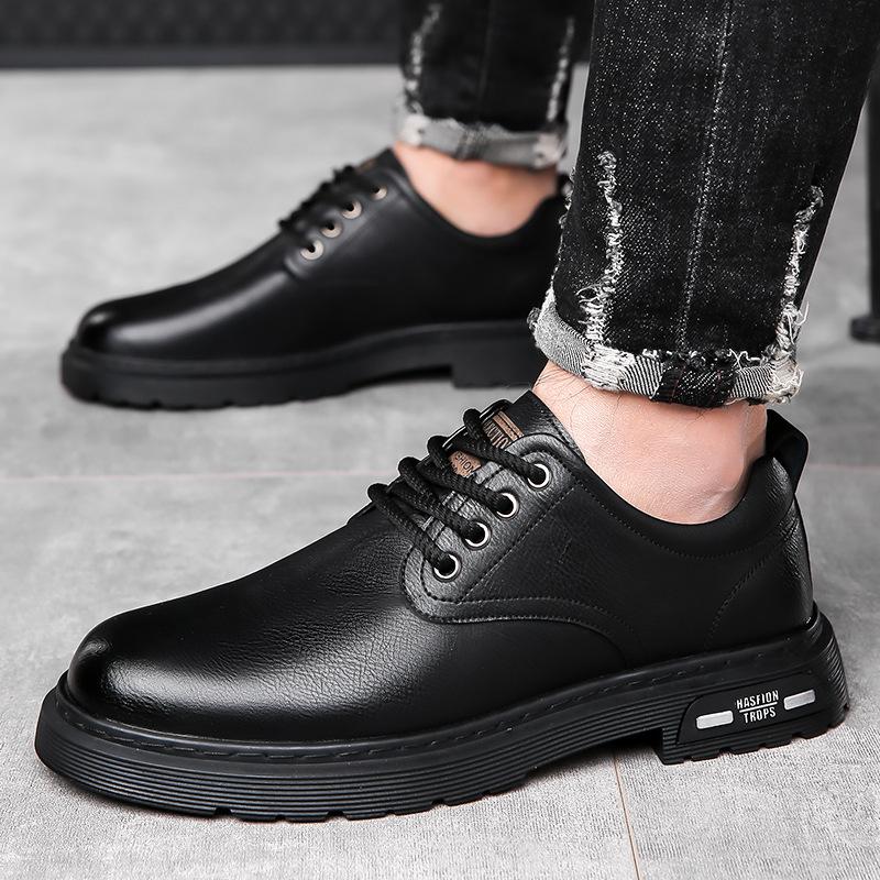Men's Shoes Autumn Business Casual Leather Shoes Men's Retro Tooling Big Head Strong Lace-up British Fashion Leather Shoes