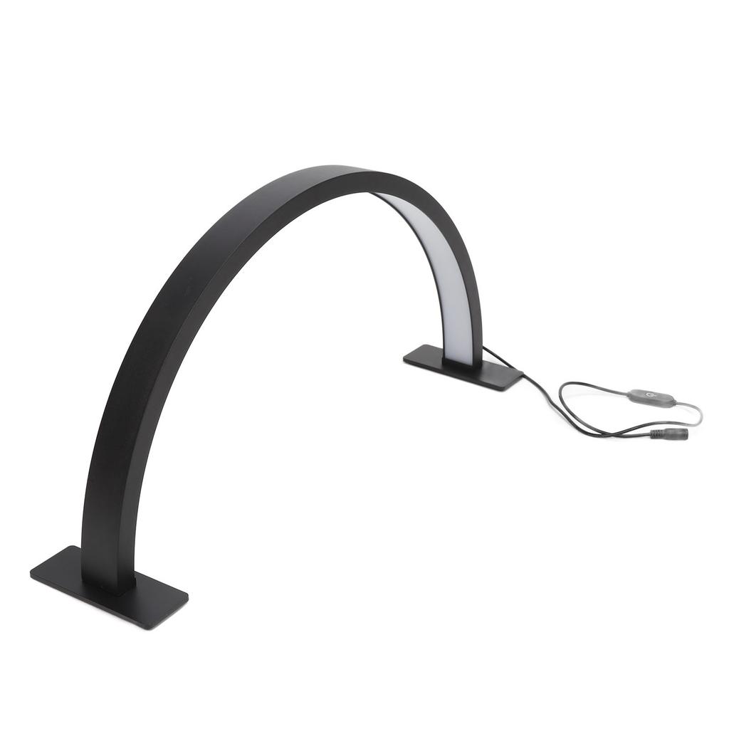 25W Half Moon Desk Lamp 3000K‑6000K 3 Color Dimmable Shadowless Eye Protection Beauty Half Ring Light 100‑240V Black S