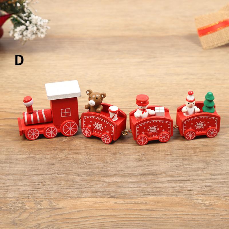 Wooden Train Decoration Home Santa Claus Christmas New Year Christmas Children Gifts Toys