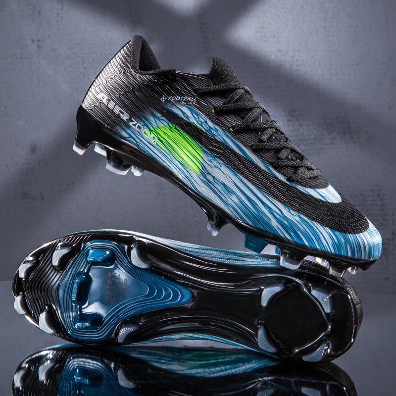 Crampons de Football Synthétique Basse Cheville Flyknit Sans Couture pour Homme avec Crampons Longs