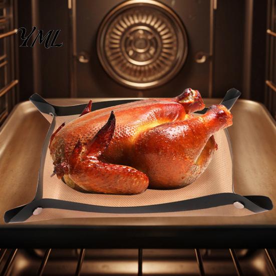 Baking Mats with Snap Buttons Transformable Snap?Up Silicone Mat, Multi?Purpose Food Tray, Heat?Resistant Mat for Oven Dough Rolling Roasting