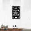POBBUK Halloween "Please Don't Summon Demons In The Bathroom" Metal Sign - Funny Dark Humor Goth Witchy Bathroom Wall Decor