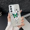 Laser Phone Case For Samsung Galaxy S25 S24 S23 Ultra S24 FE S22 Plus A55 A15 A16 A35 A25 A54 A56 5G Gold Butterfly Print Cover