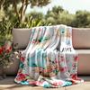 Garden Party With Flowers And Butterflies Flannel Outdoor Blanket Gift Blanket Comfortable And Soft Lightweight And Portable Suitable For All Seasons