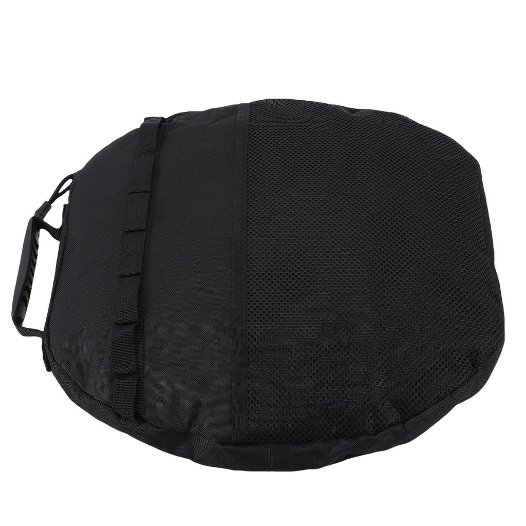 Grill Pan Storage Bag Oxford Cloth Portable Round BBQ Griddle Storage Pouch Camping Skillet Bag with Handle for Outdoor Cooking Picnic