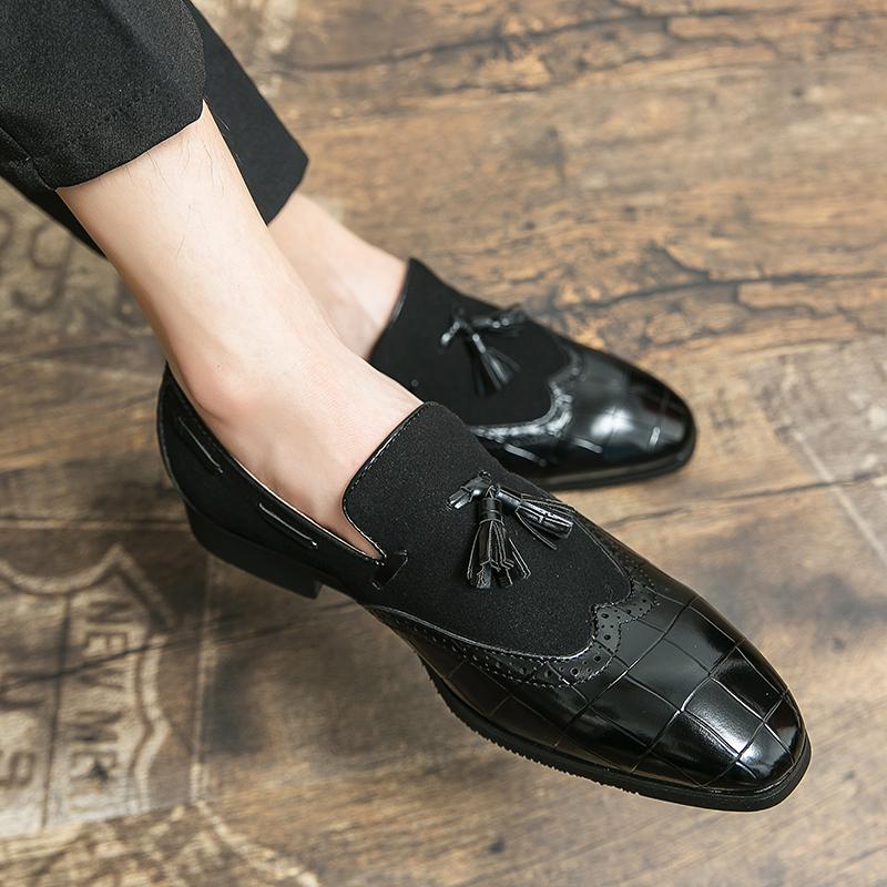 Pánské šaty z kůže, luxusní módní ležérní svatební pánské značkové italské oxfordské boty, plus velikost 38~48, tenisky