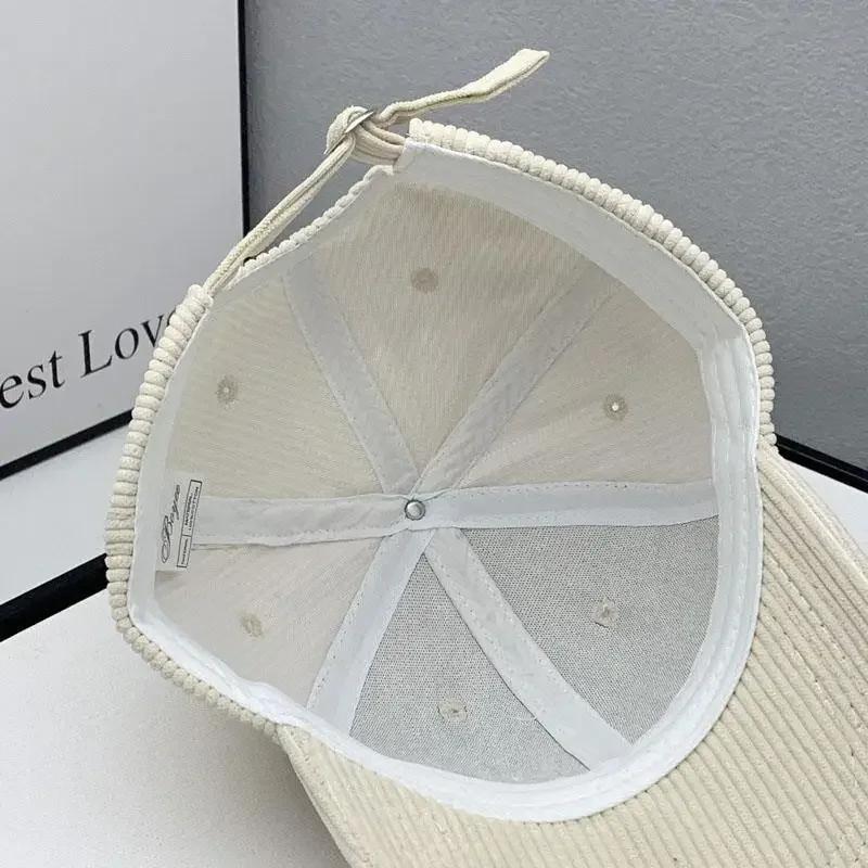 New Fashion Corduroy Baseball Cap Ladies Letter R Snapback Hat Men Shopping Dress Up Unisex Adjustable Casual Caps Hip Hop Hats