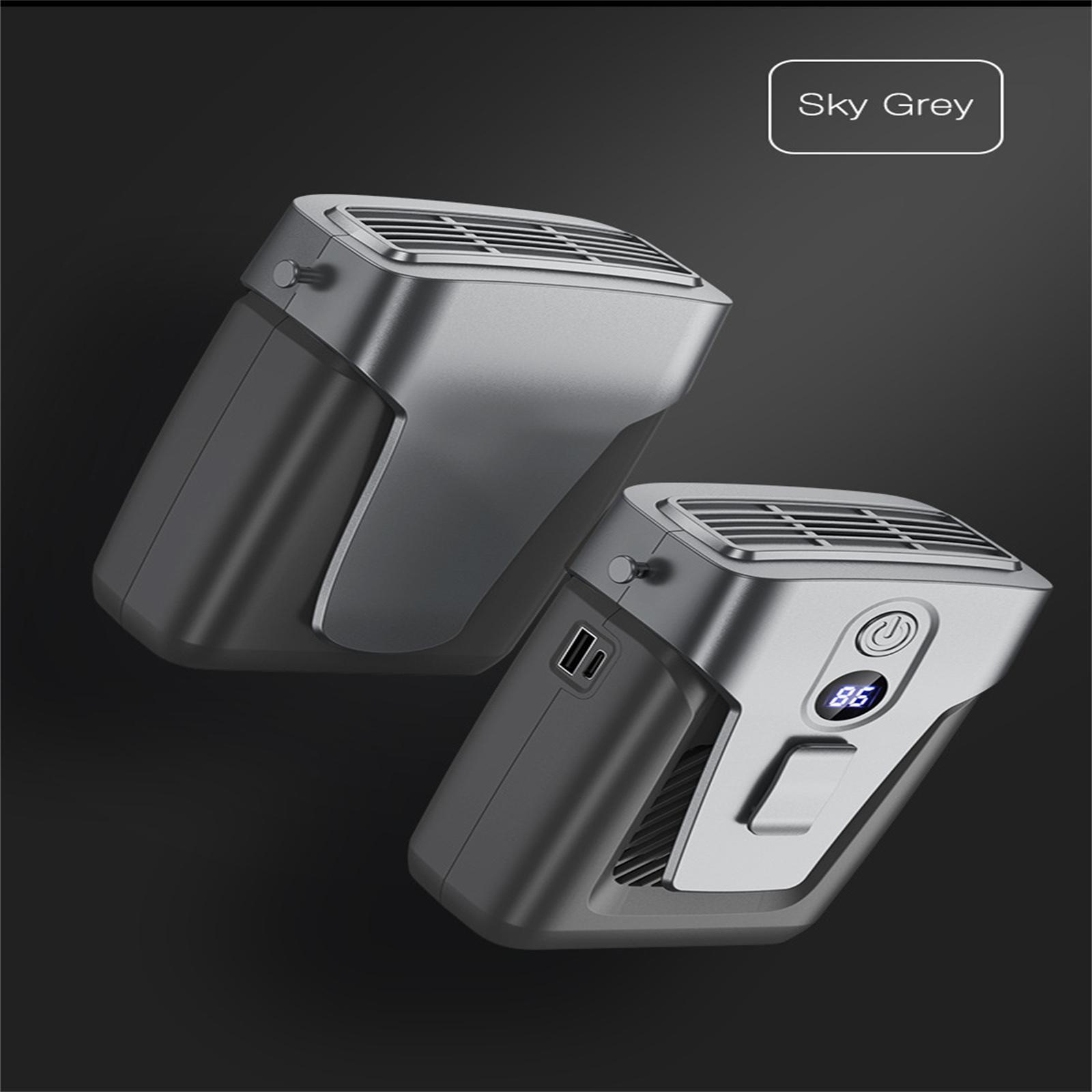 2 In 1 Portable Waist Clip Fan 3 Speeds 2a Fast Charging Necklace Fan For Outdoor Works Farm Hiking Camping Travel Gray - 12000mAh#0