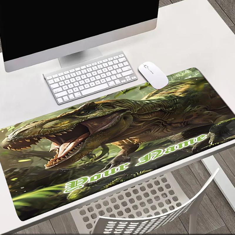 1PC Custom Name Tyrannosaurus Rex Jungle Mouse Pad, Keyboard and Mouse Desk Pad, for Computer Notebook Birthday Gift For Any Room Or Office