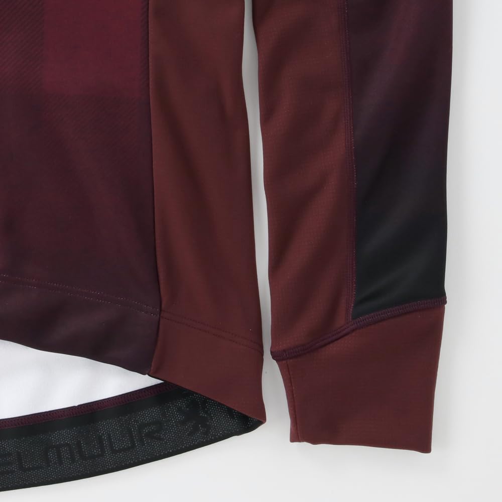 Kapelmuur Thermal Cycling Buffalo Size 38 Women's Jacket, Fall/Winter (5°C-15°C), Check, Fleece-Lined, 2-Way Stretch, Burgundy,