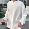 Men's Quick-Dry Striped V-Neck Long Sleeve Loose Fit Sweatshirt