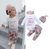 0-18 Monate Neugeborenes Baby Mädchen Kleidung Langarm Strampler Rose Hose mit Mütze & Stirnband Frühling 4-teiliges Outfit Kleinkind Mädchen Kleidung