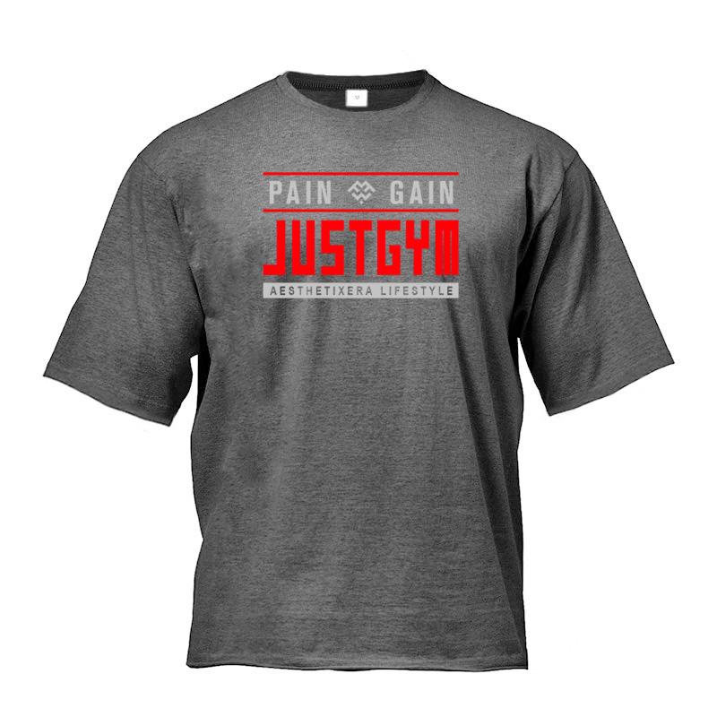 Muscleguys Oversized Men's T Shirts Dropped Shoulder Short Sleeve Tops Summer New Korean Style Loose T-shirt Men Male Tee Cotton Tshirt