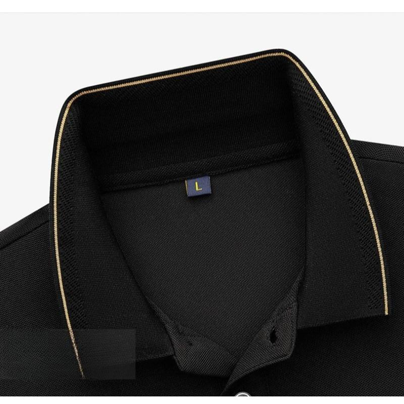 Tricou Polo Bărbătesc Brodat de Înaltă Calitate de Vară Respirabil cu Mânecă Scurtă Larg Mărimi Mari cu Guler Top Casual pentru Bărbați