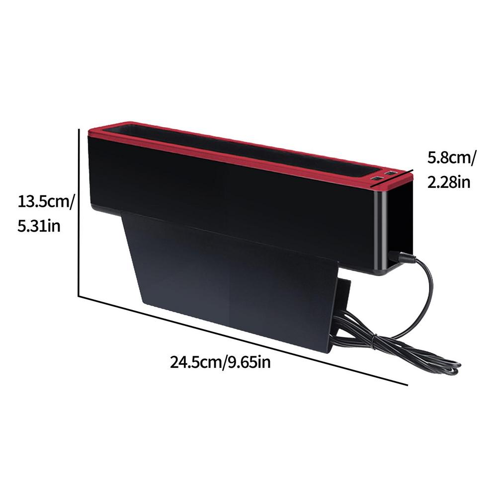 Car Seat Gap Filler Multifunctional Auto Seat Crevice Filler With 2 USB Charging Ports Reusable Console Side Pocket Organizer