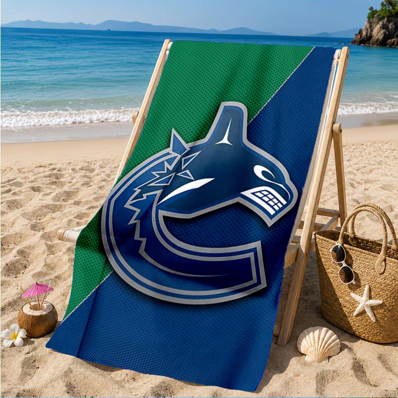 Hockey Team Vancouver-Canucks Beach Towel, Super Soft Microfiber, Perfect Gift for Her/Him, Birthday, for Pool, Beach, Travel, Decor Beach Party