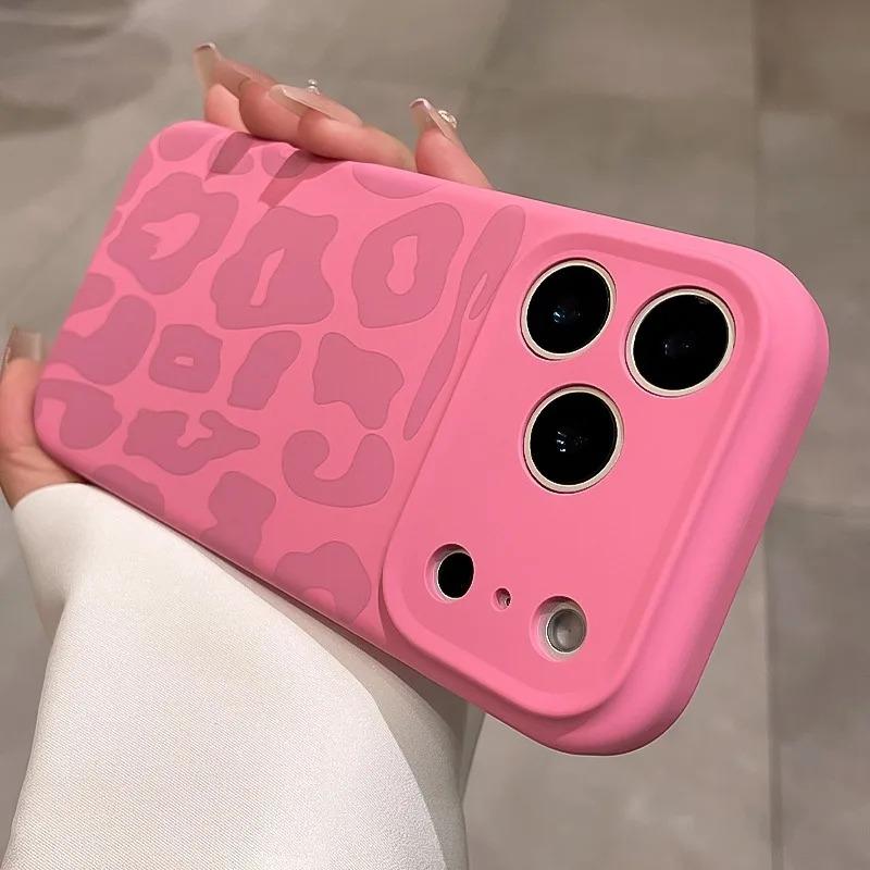 Official Liquid Silicone Leopard Pattern Phone Case For iPhone 17 16 Pro Max 17Pro Air Camera Protection Shockproof Soft Cover