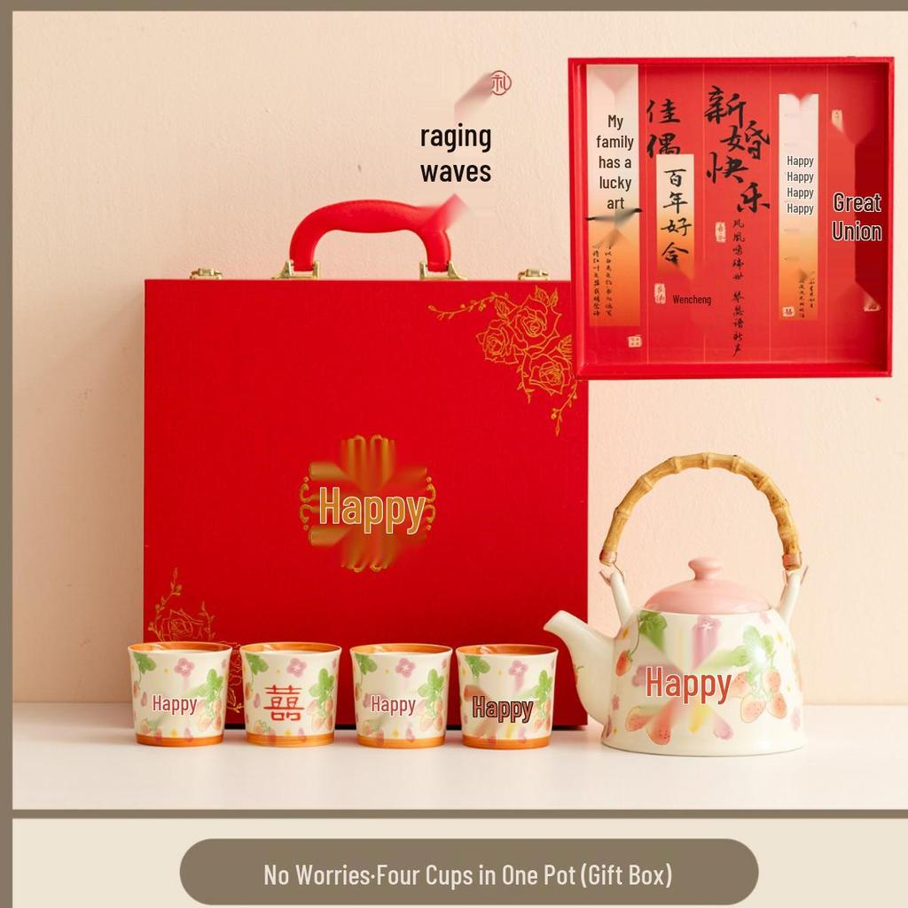 Tea Kettle and Cup Set - Perfect Wedding Gift for Newlyweds or Best Friends