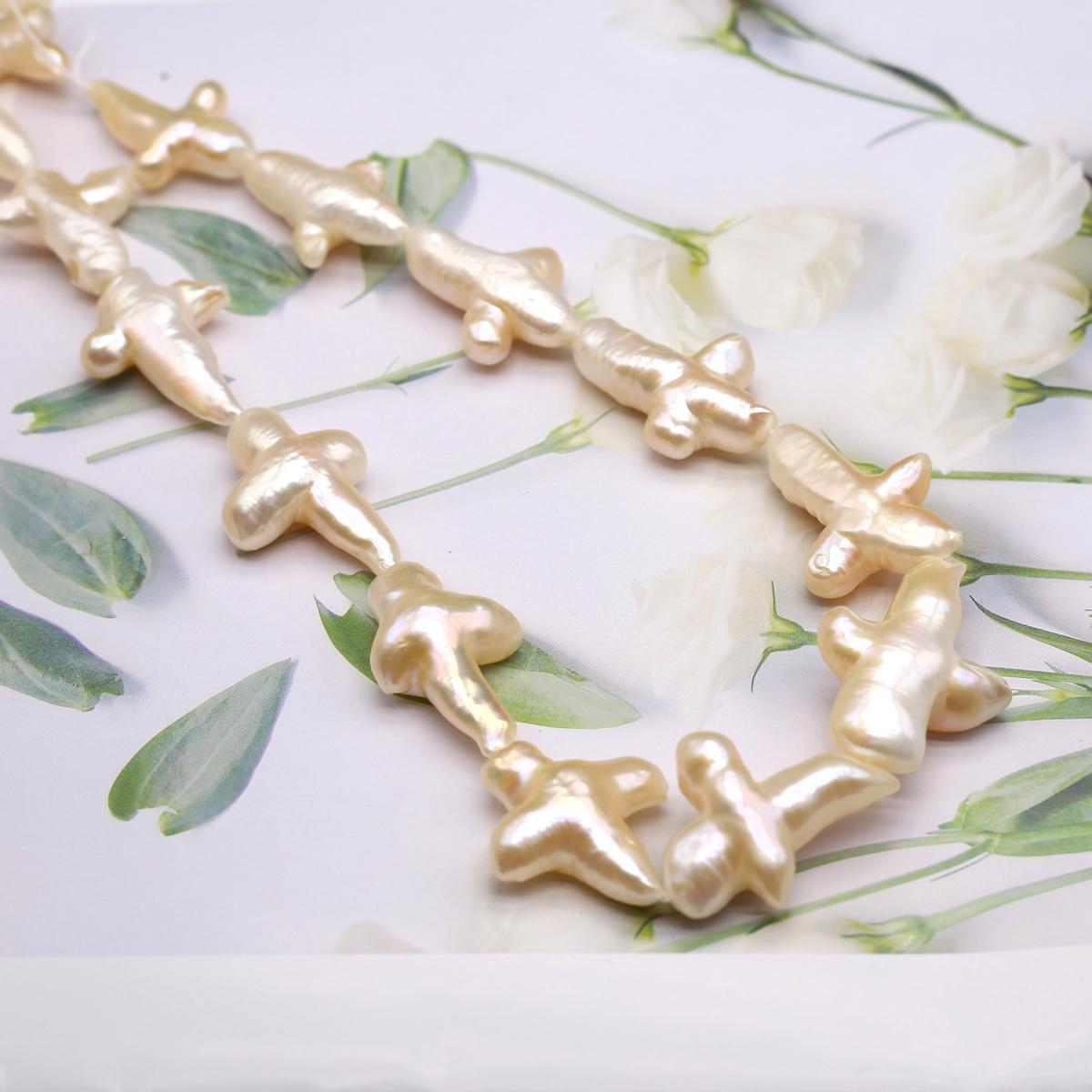 

Барочный жемчуг натуральный пресноводный жемчуг крестообразные бусины для изготовления ювелирных изделий своими руками браслет серьги ожерелье аксессуар 25x35-27x37mm