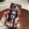 Day of the Dead Catrina Skull Clear Hard Phone Case For iPhone 17 16 15 14 13 12 11 Mini Pro Max Plus Transparent Cover