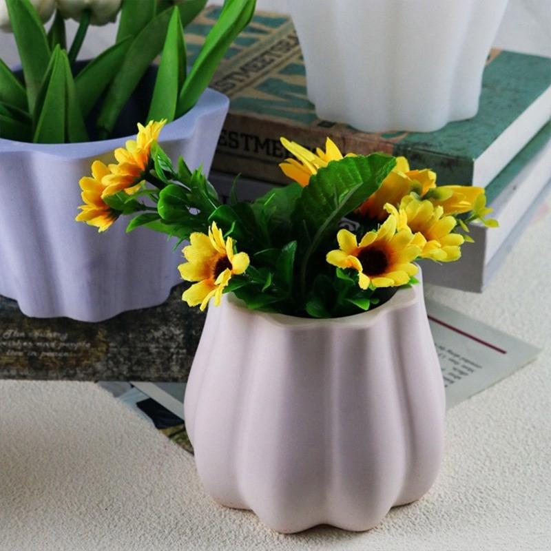 DIY Flower Pots Silicone Mold Lace Waved Vase Ornaments Mold Home Decorations Succulent Resin Mold DIY Handmade Crafts