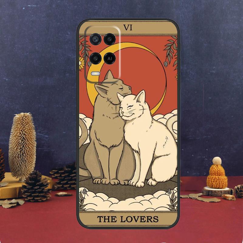 Cats Tarot Witchcraft Case For Oppo A16 A76 A96 A17 A57 A40 A60 A80 A98 A58 A78 A18 A38 A54 A74 A94 A15 A5 A6 Pro